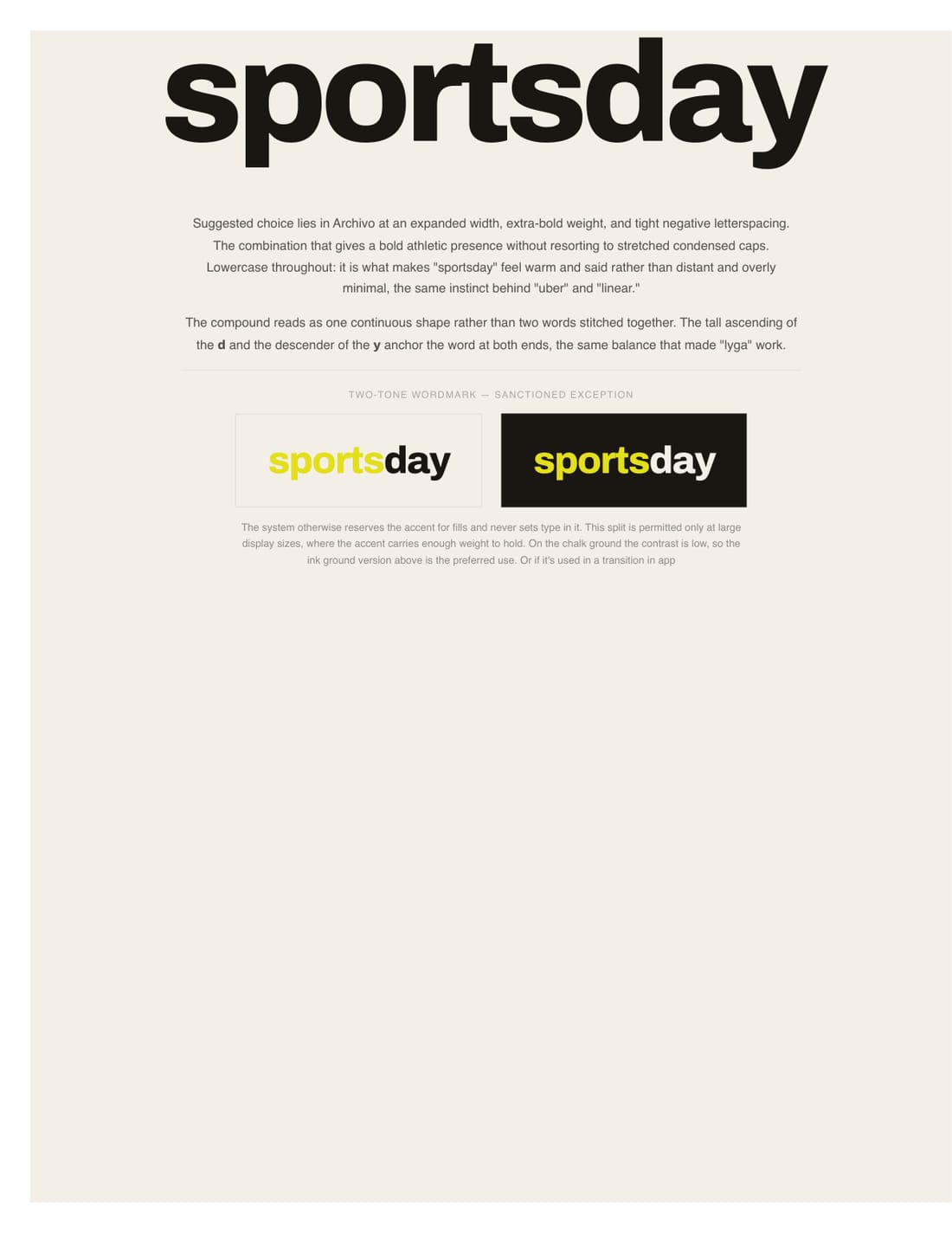 SportsDay brand sheet, page 7