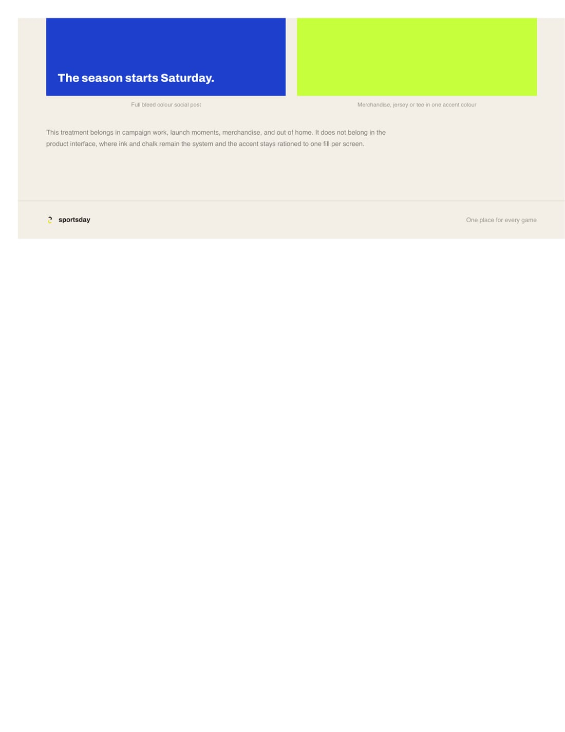 SportsDay brand sheet, page 20